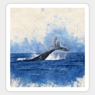 Whale Painting Sticker